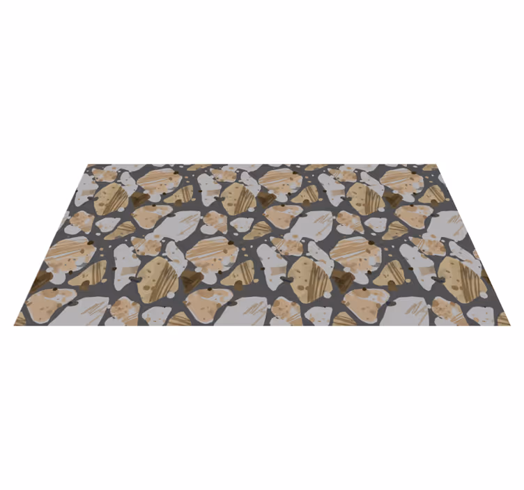 Abstract steenpatroon vinyl tapijt met houtstructuur - TenStickers