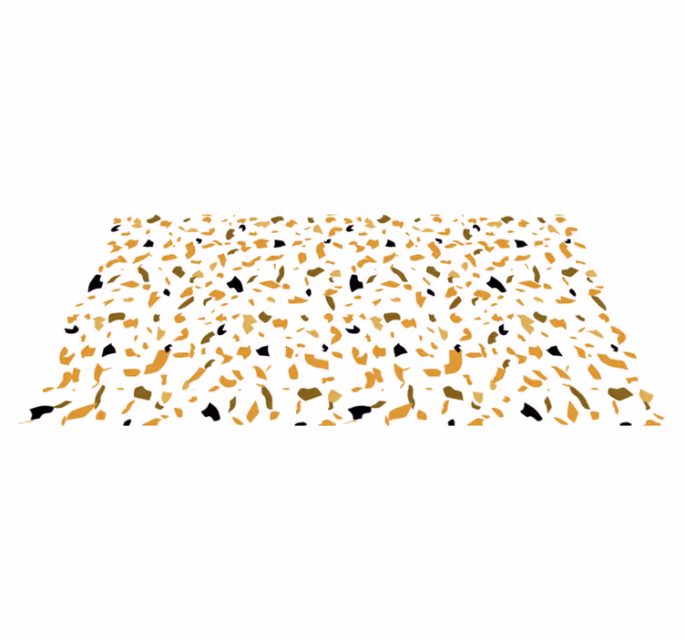 Wit en bruin terrazzo vinyl tapijt met textuur - TenStickers