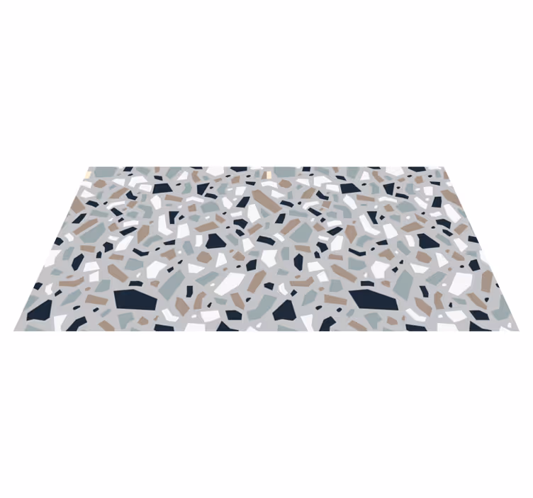 Gefragmenteerde grijze terrazzo vinyl tapijt stenenstructuur - TenStickers