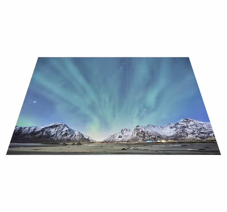 Schoonheid van het noorderlicht vinyl tapijt natuur - TenStickers