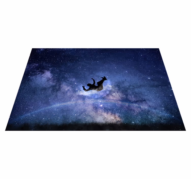 Vallend door de kosmos vinyl tapijt sterren - TenStickers