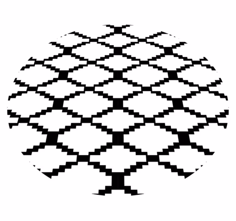 Modern zwart-wit vinyl tapijt geometrisch - TenStickers