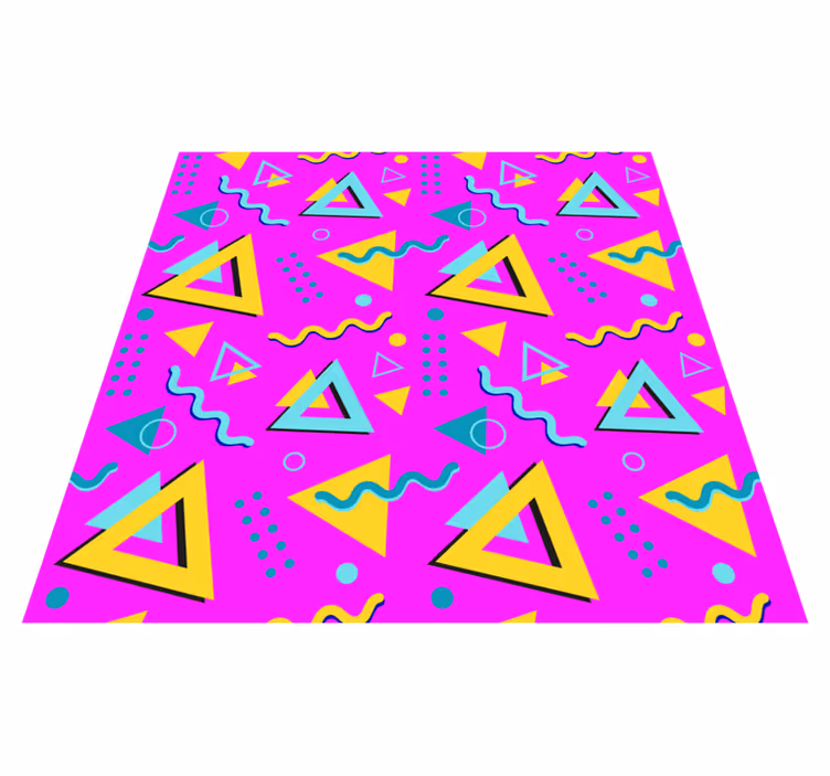 Memphis-patroon uit de jaren 80 vinyl tapijt geometrisch - TenStickers