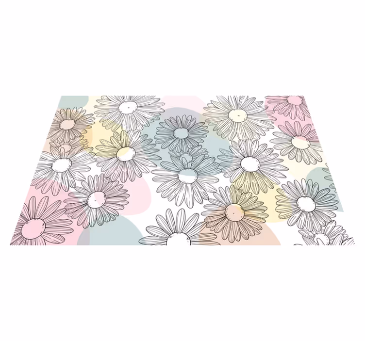 Aquarel madeliefjes ontwerp vinyl tapijt bloemen en planten - TenStickers