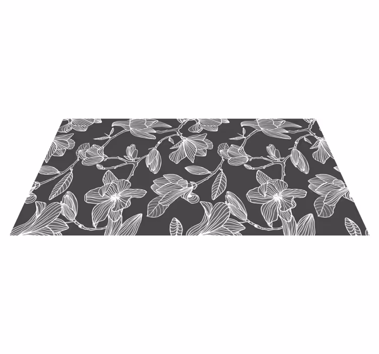 Vinyl tapijt Bloemen en planten Witte en grijze magnolia - TenStickers
