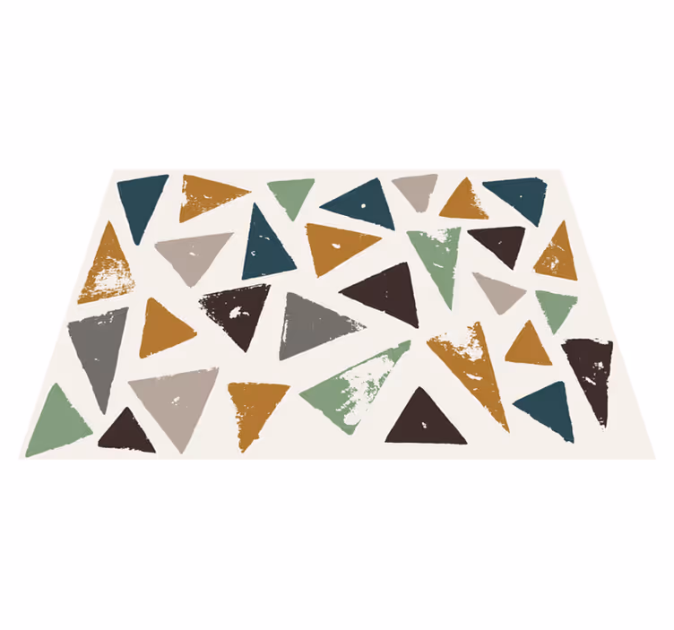 Levendig driehoekmotief vinyl tapijt minimalistisch - TenStickers