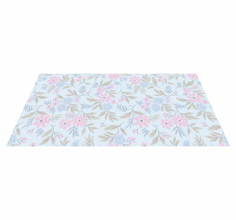 Bloemig Pastel Ontwerp Vinyl tapijt Bloemen en planten - TenStickers