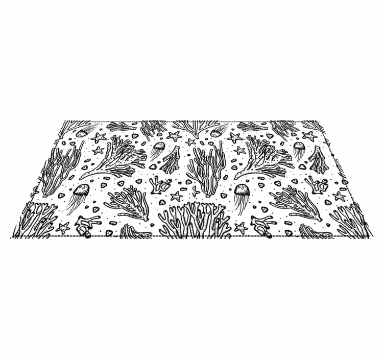 Monochroom oceaan dieren vinyl vloerkleed  - TenStickers