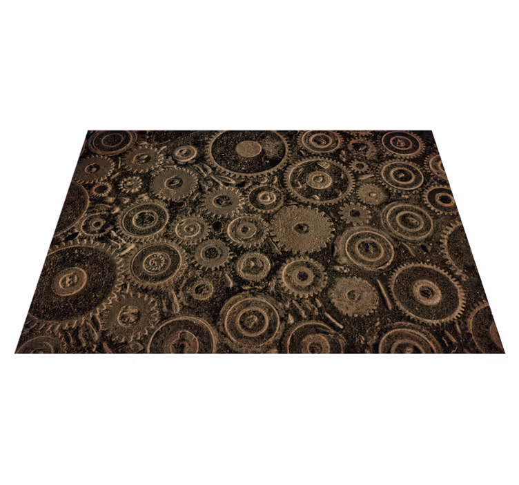 Industriële tandwielpatroon vinyl tapijt met texturen - TenStickers
