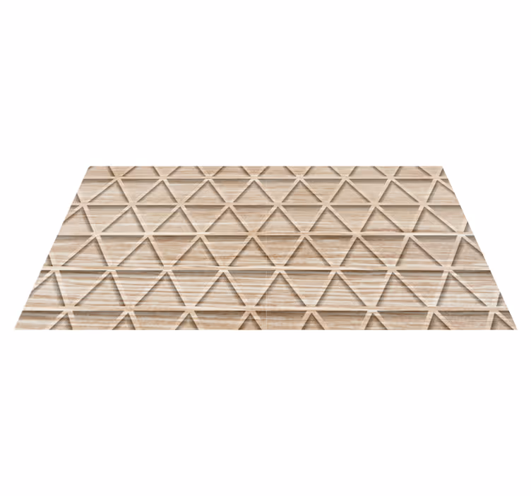 Geometrisch Driehoek Ontwerp Houtstructuur vinyl vloerkleed - TenStickers