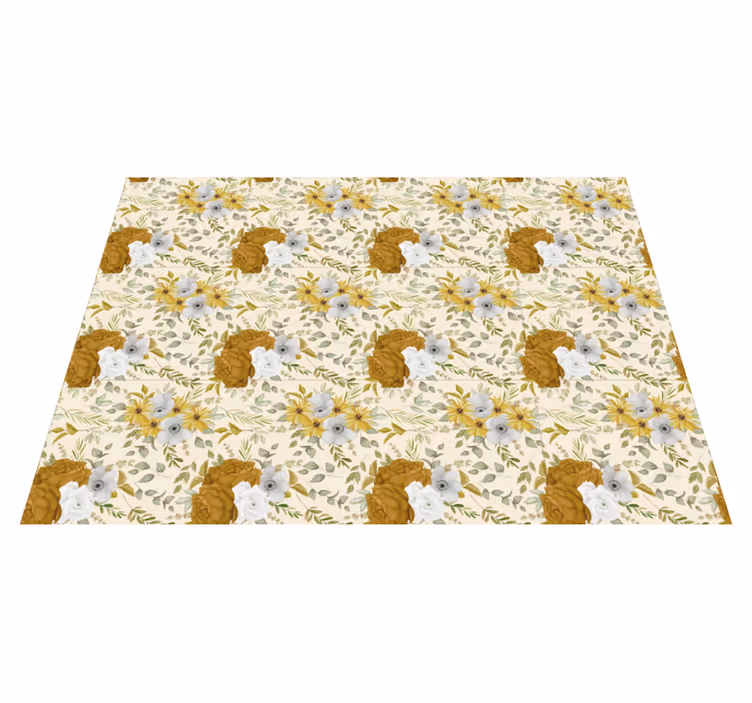 Botanical Leafy Design Vinyl tapijt Bloemen en planten - TenStickers