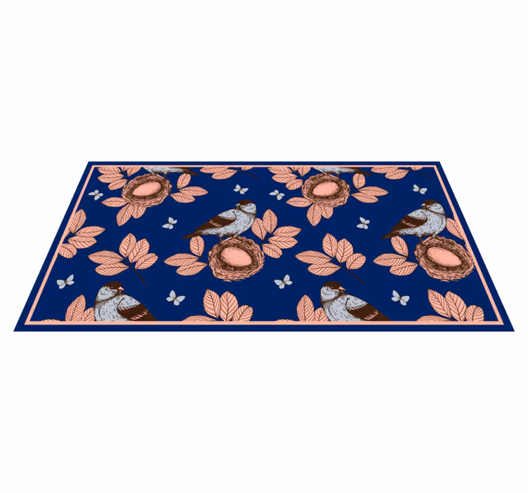 Vogelnest botanisch motief dieren vinyl tapijt - TenStickers