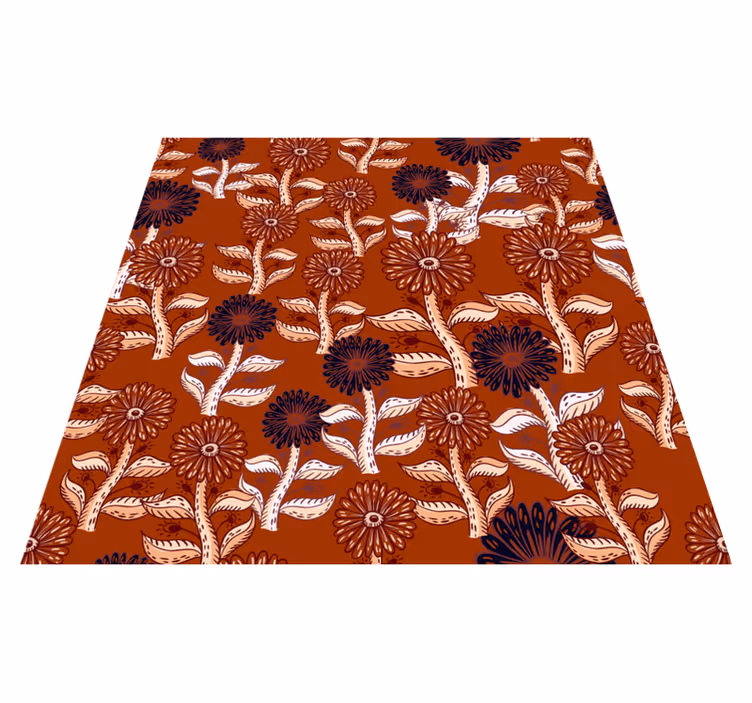 Bloemmotief harmonie vinyl tapijt bloemen en planten - TenStickers