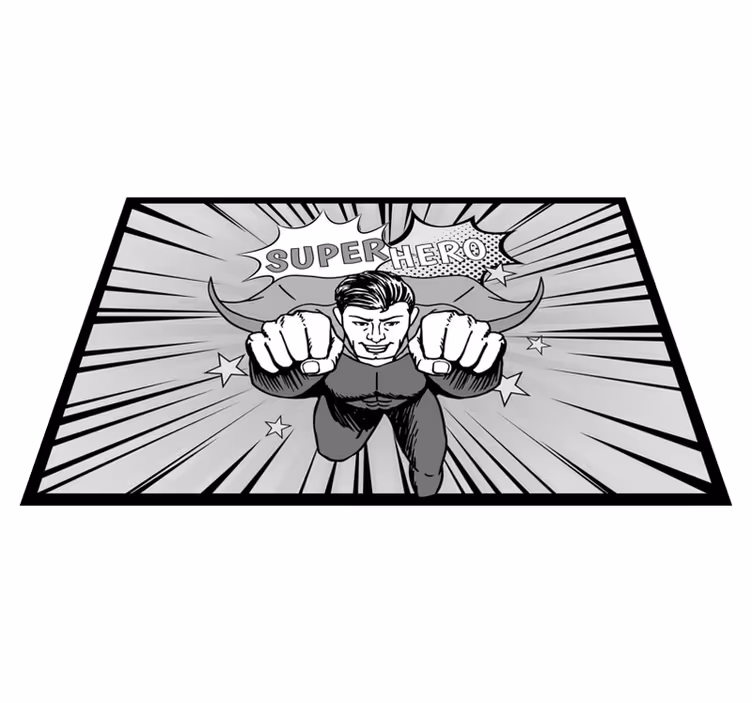 Dynamische superheldenafbeelding vinyl tapijt kind - TenStickers
