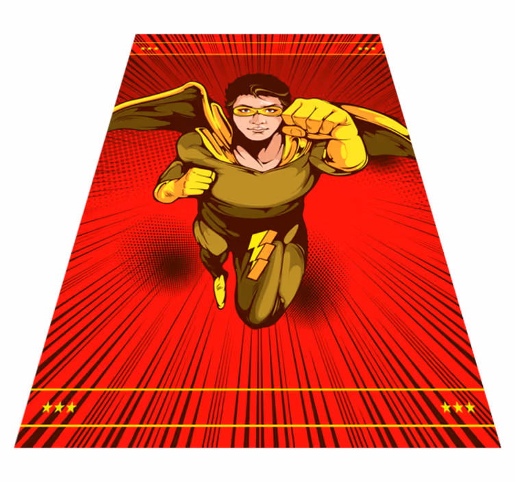 Superheld actie pose vinyl tapijt voor meer kinderen - TenStickers