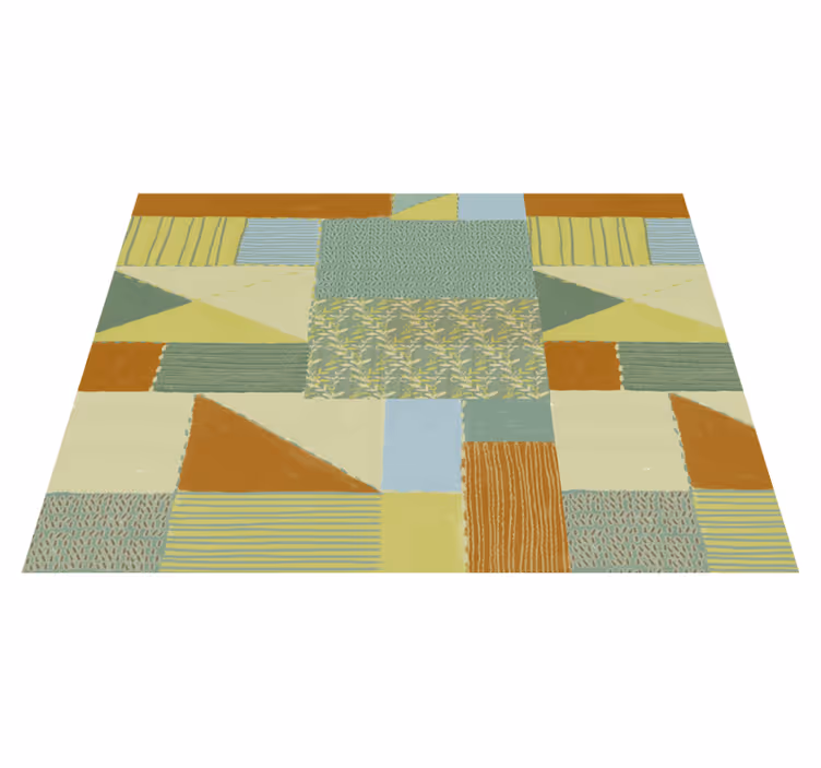 Geometrisch patchwork vinyl tapijt - TenStickers
