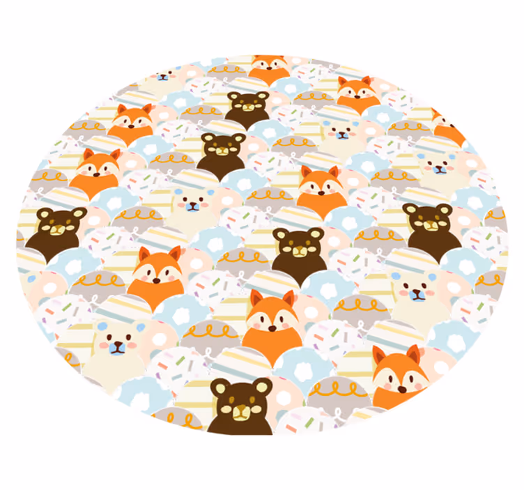 Schattig dierenpatroon vinyl tapijt baby - TenStickers