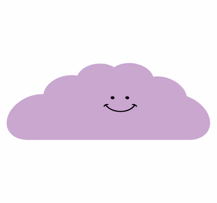 Lachende wolkvorm vinyl tapijt baby - TenStickers
