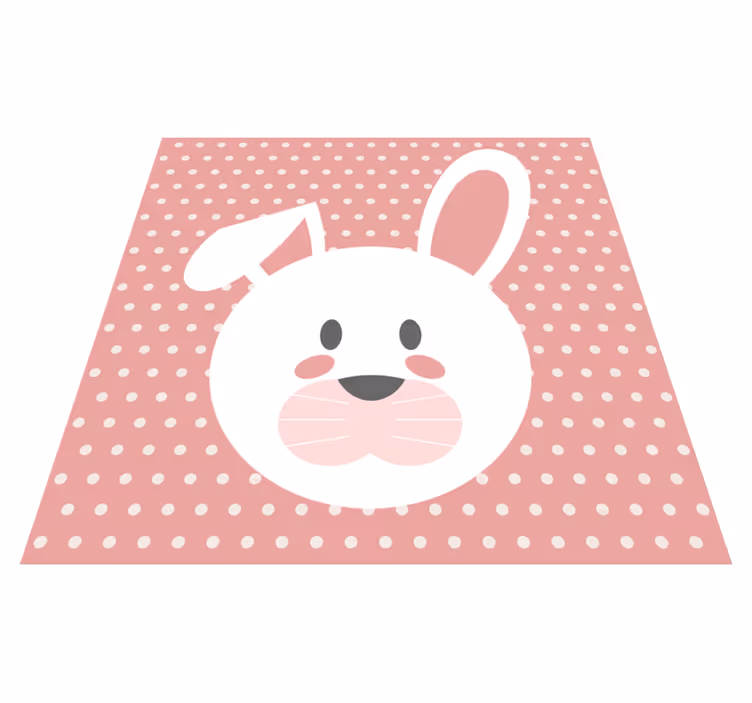 Polka dot konijntje vinyl tapijt baby - TenStickers