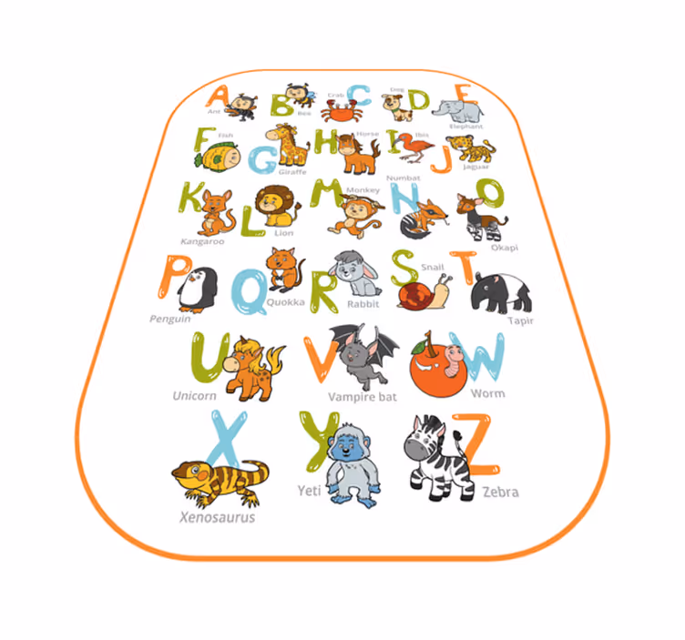 Alfabet dier educatief vinyl tapijt alfabet - TenStickers
