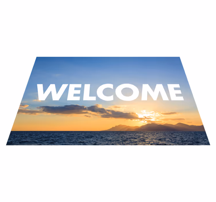 Welkomstingang bij zonsondergang vinyl tapijt ontvangst hal - TenStickers