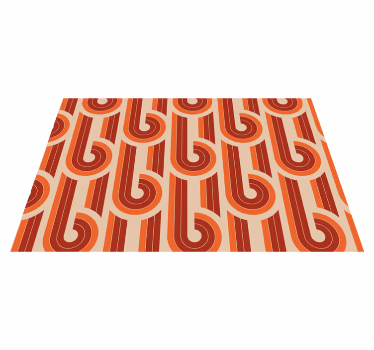 Retro geometrisch patroon Geometrische vinyl vloerkleed - TenStickers