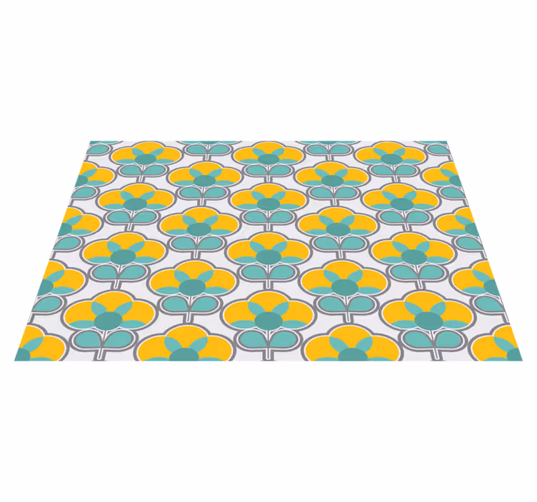 Geometrisch bloemmotief Geometrische vinyl vloerkleed - TenStickers