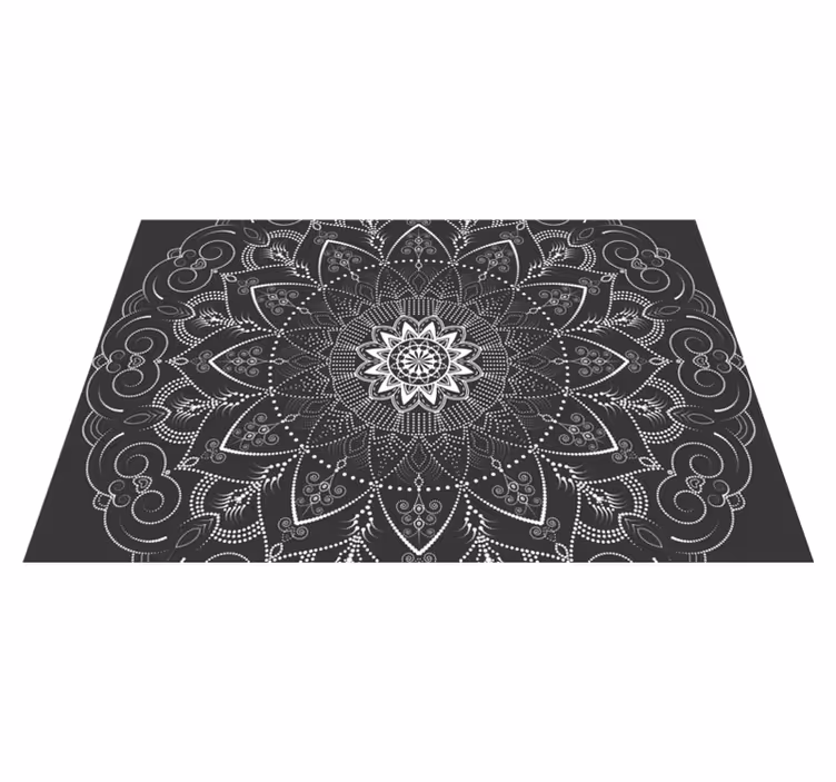 Symmetrie van het mandalapatroon vinyl tapijt mandala - TenStickers