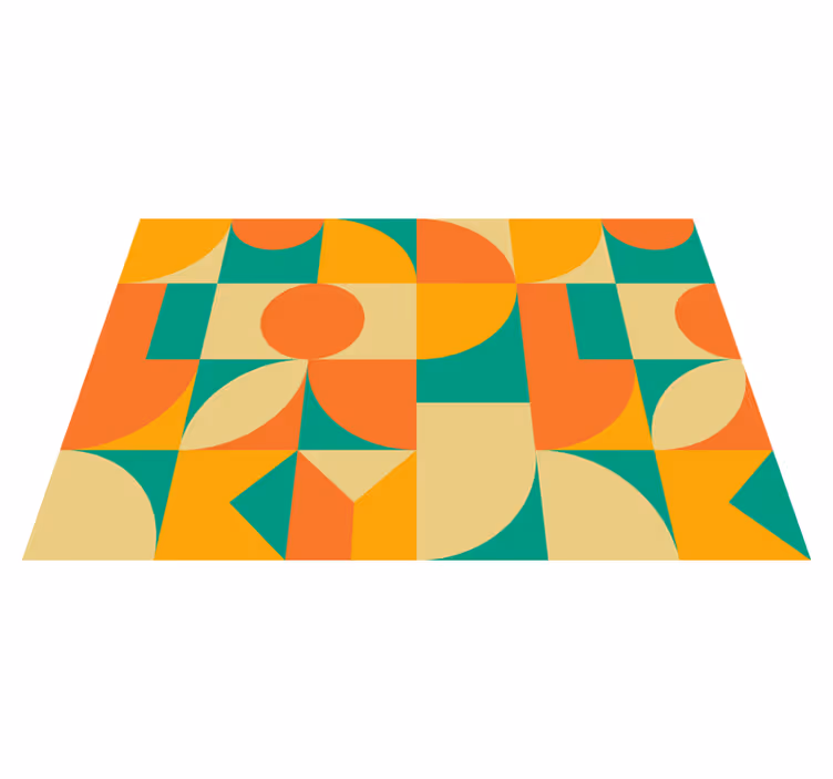 Kleurrijk geometrisch patroon Geometrische vinyl vloerkleed - TenStickers