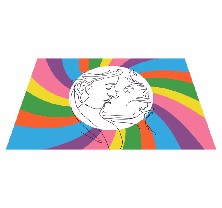 Kleurrijk kussilhouet vinyl tapijt  - TenStickers