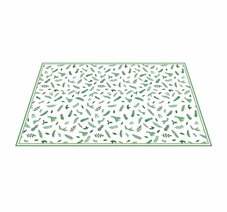 Groene botanische illustraties vinyl tapijt  - TenStickers