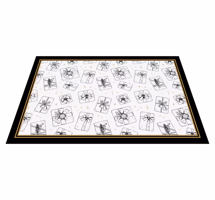 Feestelijk cadeau patroon vinyl tapijt kerstmis - TenStickers