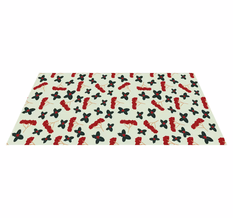 Bessenbladpatroon vinyl tapijt bloemen en planten - TenStickers
