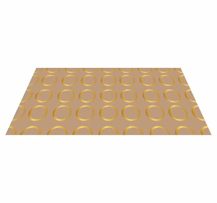 Geometrisch cirkelpatroon vinyl tapijt met strepen - TenStickers
