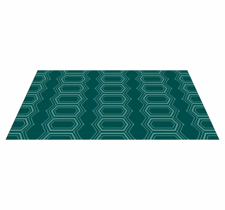 Smaragdgroen geometrisch patroon vinyl vloerkleed - TenStickers