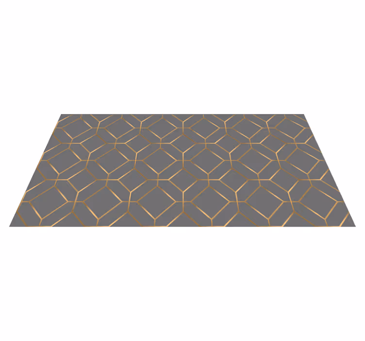Geometrische zeshoek-overlap vinyl tapijt  - TenStickers