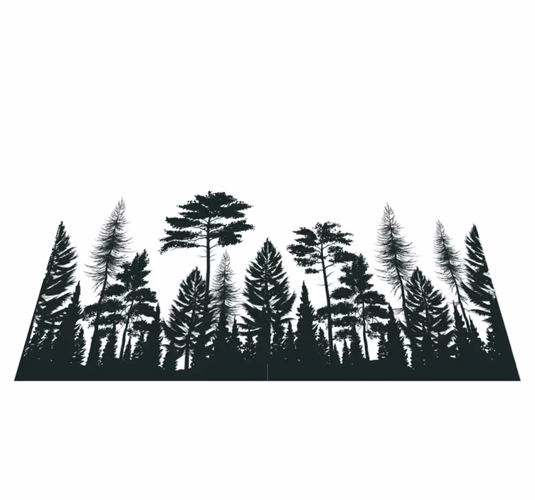 Silhouet bos vinyl tapijt natuur - TenStickers