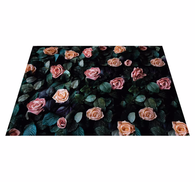 Botanische bloemen vinyl tapijt bloemen en planten - TenStickers