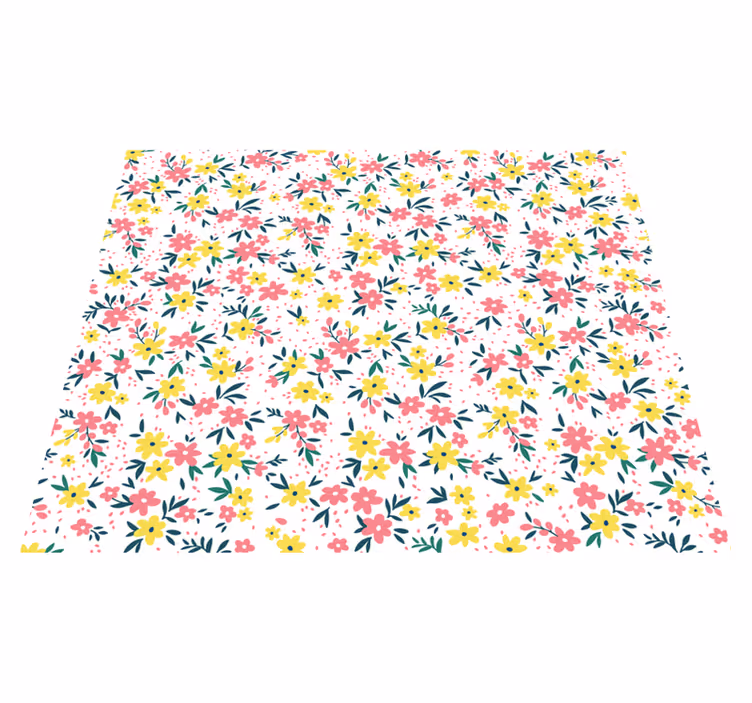 Bloemen lente vinyl tapijt bloemen en planten - TenStickers