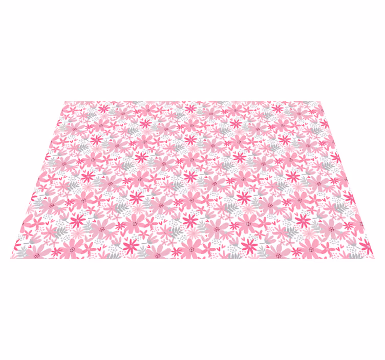 Bloemen patroon vinyl tapijt bloemen en planten - TenStickers