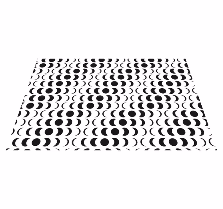 Monochrome halve cirkels vinyl tapijt geometrisch - TenStickers