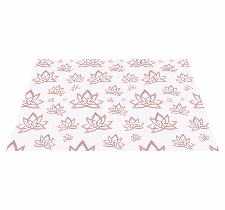 Lotus symmetriepatroon vinyl tapijt bloemen en planten - TenStickers