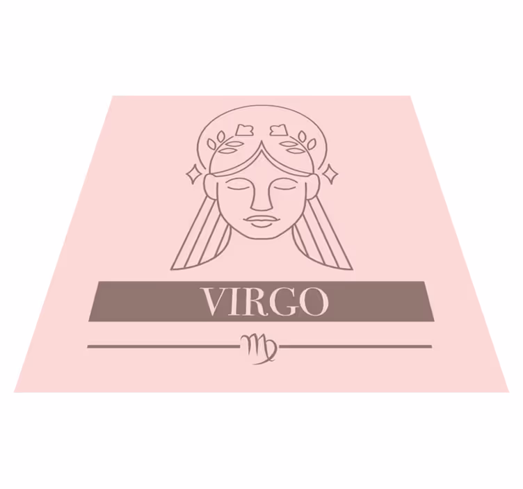 Maagd dierenriem symbool vinyl tapijt zinnen en teksten - TenStickers