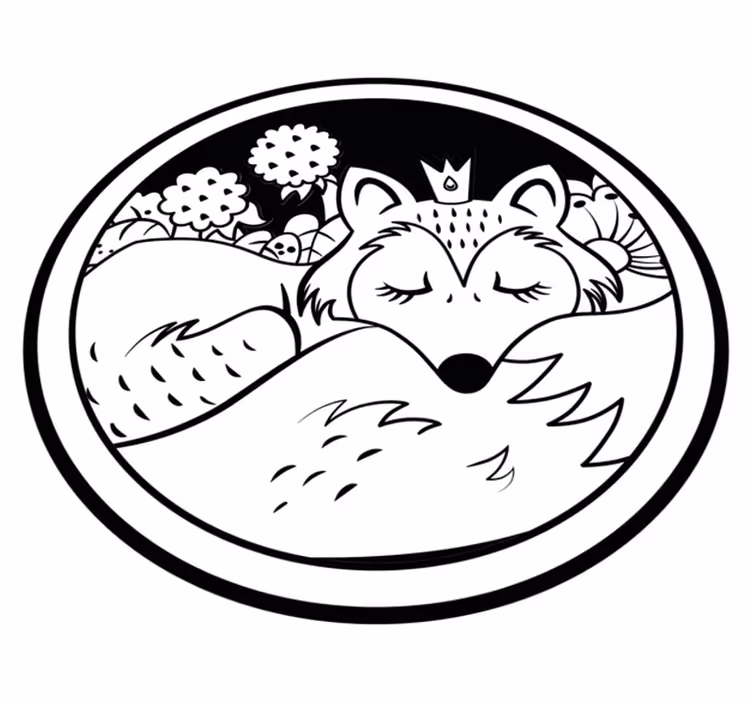 Slapende vossencirkel dieren vinyl tapijt - TenStickers