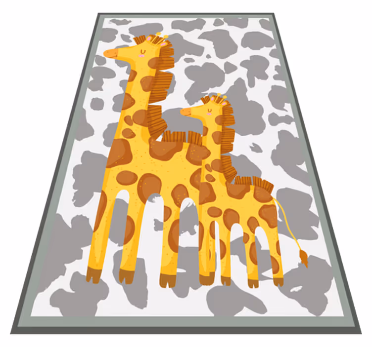 Familiemotief van giraffen vinyl tapijt kind - TenStickers