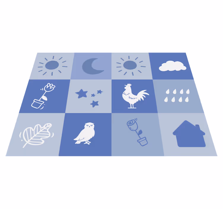 Educatief vinyl tapijt voor kinderkamer  - TenStickers