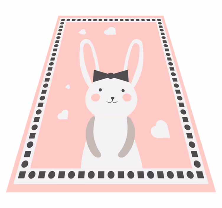 Konijn decor vinyl tapijt kinderkamer  - TenStickers
