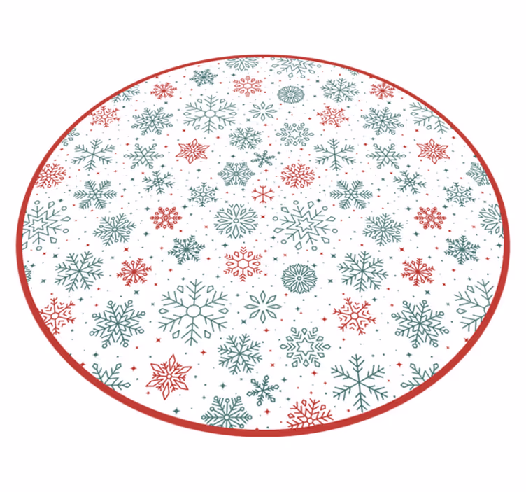 Sneeuwvlokken rond vinyl tapijt kerstmis - TenStickers