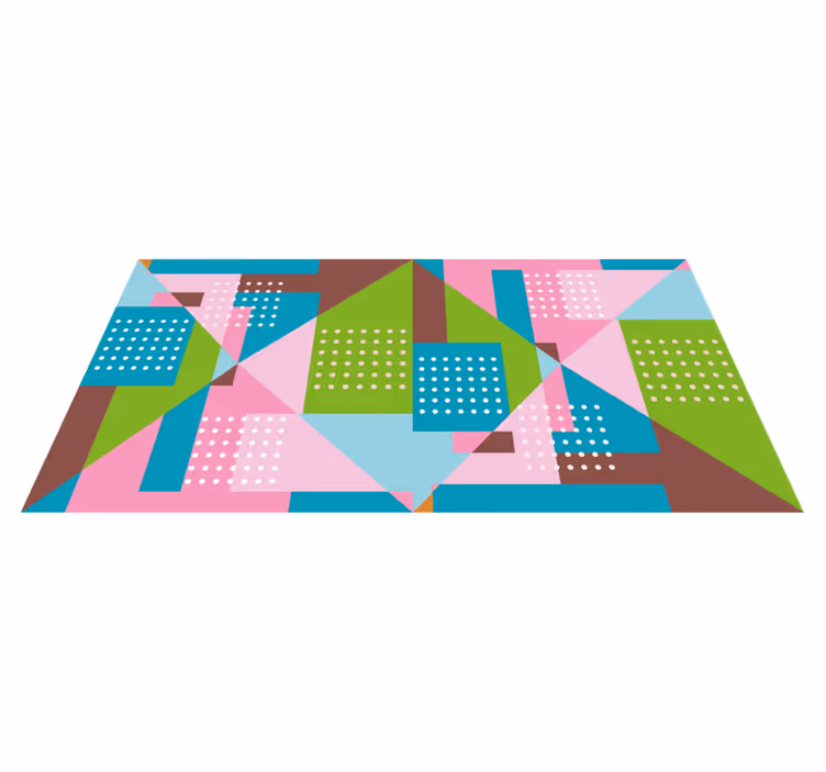 Geometrische vormenfusie vinyl tapijt  - TenStickers