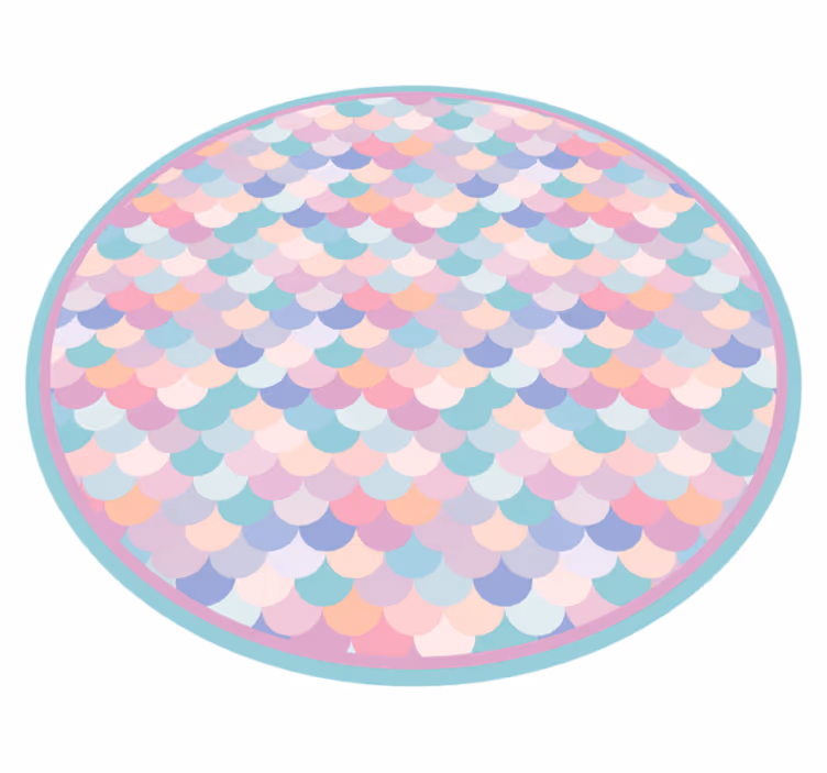 Zeemeermin schaalpatroon vinyl tapijt met strepen - TenStickers